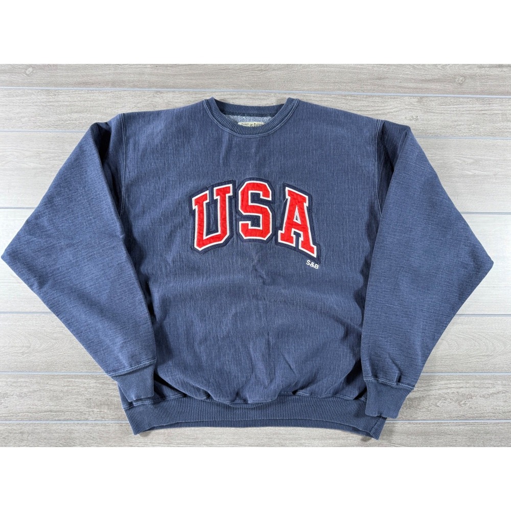 Steve and Barrys USA Sweatshirt Mens XL Navy Blue Athletic Dept Reverse Weave